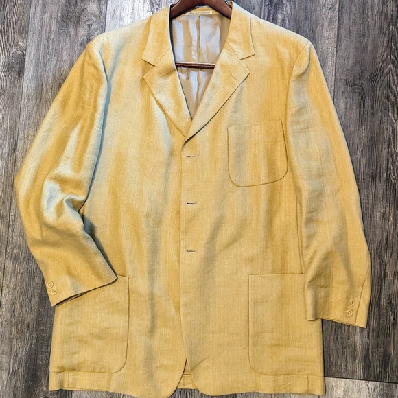 Ermenegildo Zegna Other - Ermenegildo Zegna Soft Gold Summer Weight Linen Blend Blazer 44R